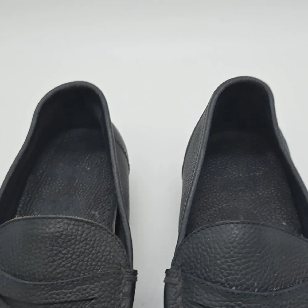 Cole Haan Black Pebbled Leather Slip-On Penny Loafers